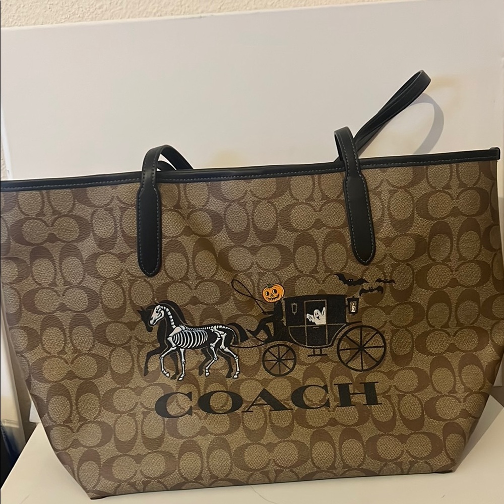 Coach City Tote Bag with Halloween Design